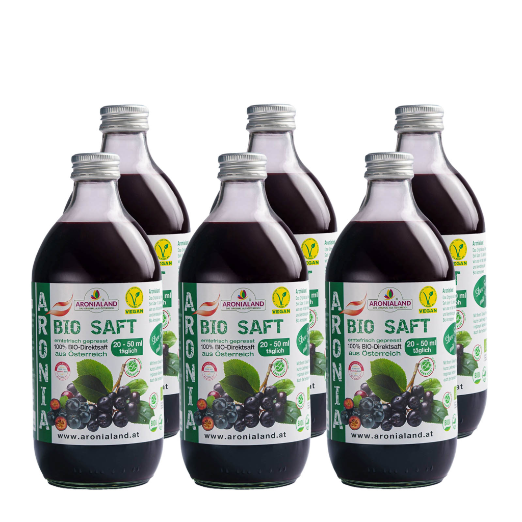 Bio Aroniasaft GOLD-PRÄMIERT (12 x 0,5 Liter)
